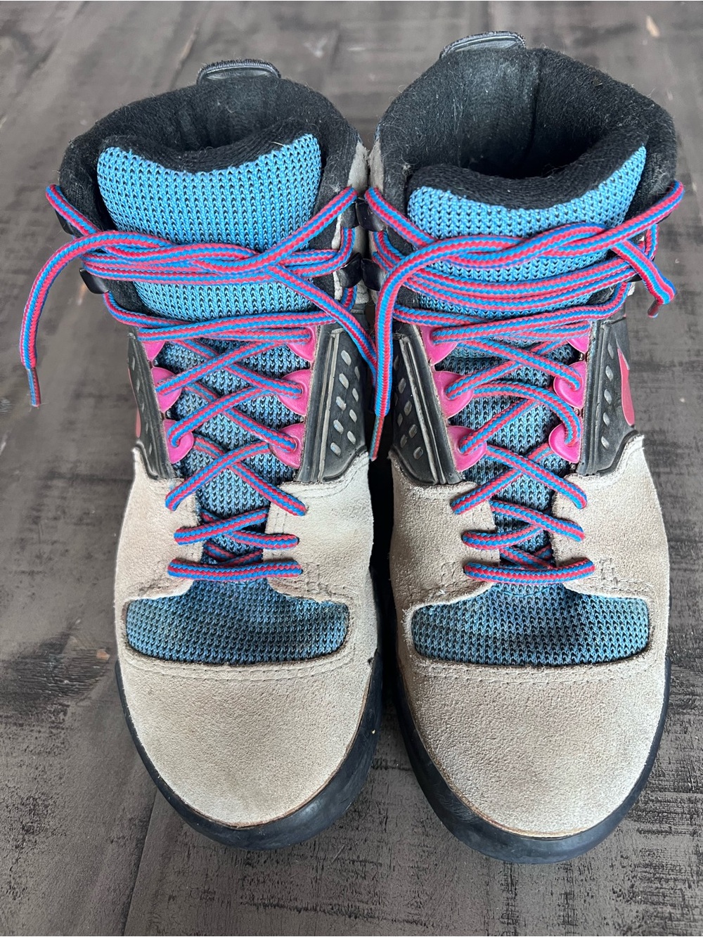 Vintage 80s/90s Nike ACG Hiking Boots Suede Mesh Gray Blue/Pink